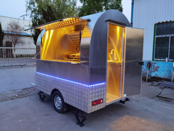 2.3m (7.5ft) Stainless Steel Round Shape Food Trailer - Image 6