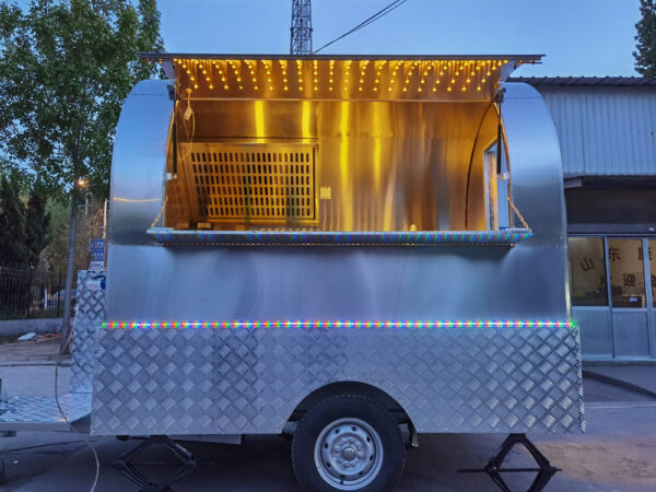 2.3m (7.5ft) Stainless Steel Round Shape Food Trailer - Image 3