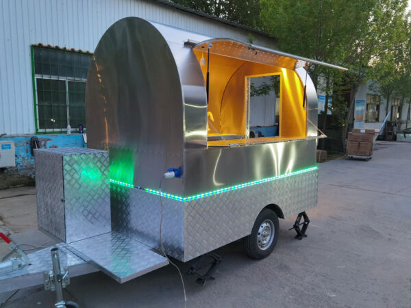 2.3m (7.5ft) Stainless Steel Round Shape Food Trailer - Image 5