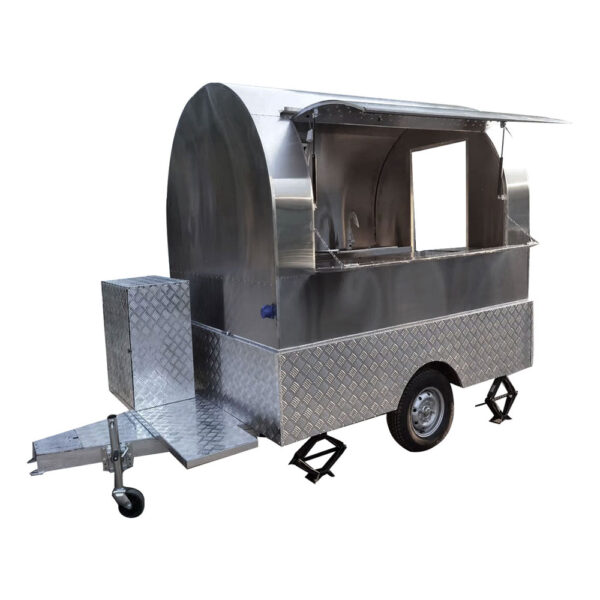 2.3m (7.5ft) Stainless Steel Round Shape Food Trailer - Image 9