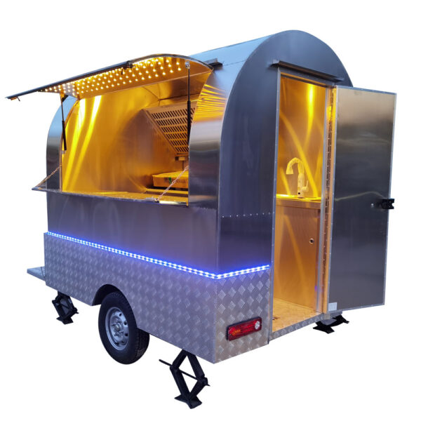 2.3m (7.5ft) Stainless Steel Round Shape Food Trailer - Image 10